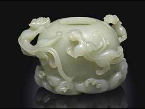 Chinese art carved by small cnc jade stone carving router machine